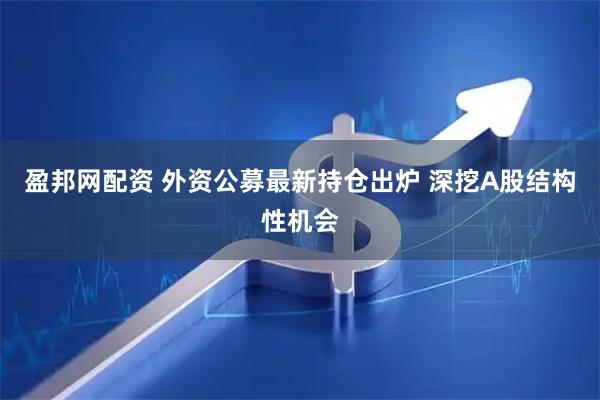 盈邦网配资 外资公募最新持仓出炉 深挖A股结构性机会